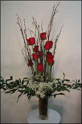 Dozen Red Roses Centerpiece from Visser's Florist and Greenhouses in Anaheim, CA