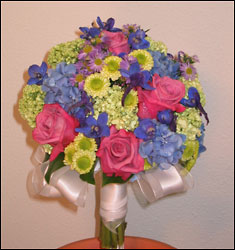 Visser's Colorful Bridal Bouquet from Visser's Florist and Greenhouses in Anaheim, CA