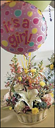 Baby Girl Bouquet with Balloons