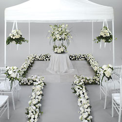 White Elegant Ceremony from Visser's Florist and Greenhouses in Anaheim, CA