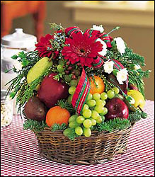 Fruit and Flowers Basket from Visser's Florist and Greenhouses in Anaheim, CA