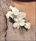 White Rose and Orchid Corsage