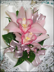 Visser's Pink Cymbidium Corsage from Visser's Florist and Greenhouses in Anaheim, CA