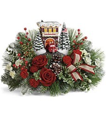 Thomas Kinkade's Festive Fire Station Bqt from Visser's Florist and Greenhouses in Anaheim, CA