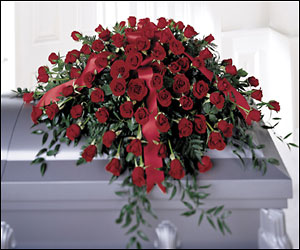 Dearly Departed Casket Spray from Visser's Florist and Greenhouses in Anaheim, CA