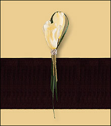 White Freesia Boutonniere from Visser's Florist and Greenhouses in Anaheim, CA