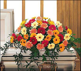 Uplifting Thoughts Casket Spray from Visser's Florist and Greenhouses in Anaheim, CA