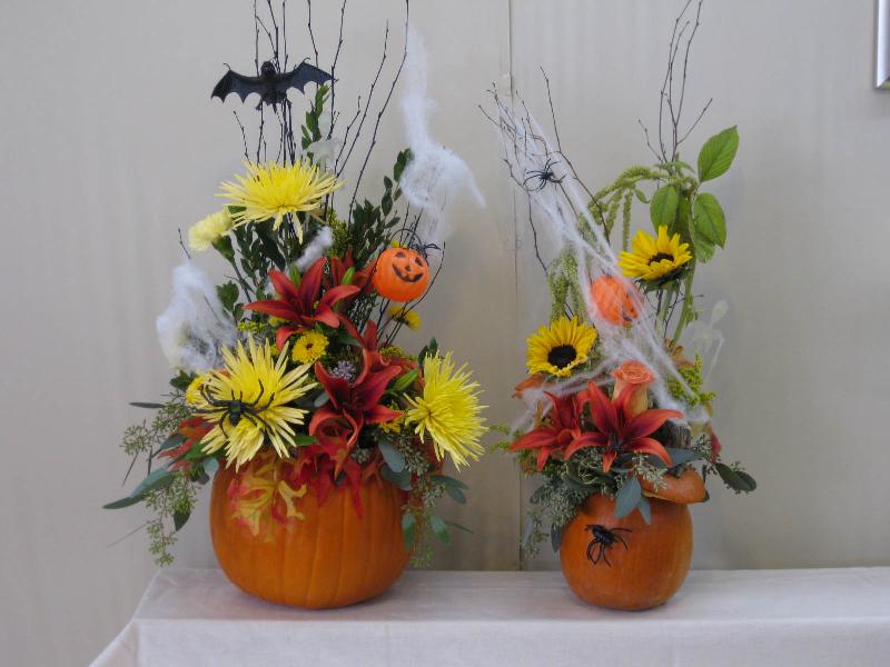 Fresh Pumpkin Halloween Arrangements